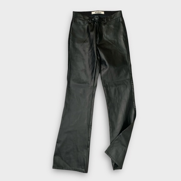 Mavi Pants - Mavi Y2K Chrissy Faux Leather Low Rise Bootcut Pants